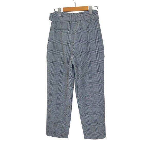 Aritzia Wilfred Blue Plaid High Rise Dress Pant With Belt Size 6 - Picture 5 of 7